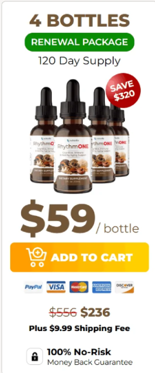 Four bottle package displaying mid term supply option with balanced value and savings